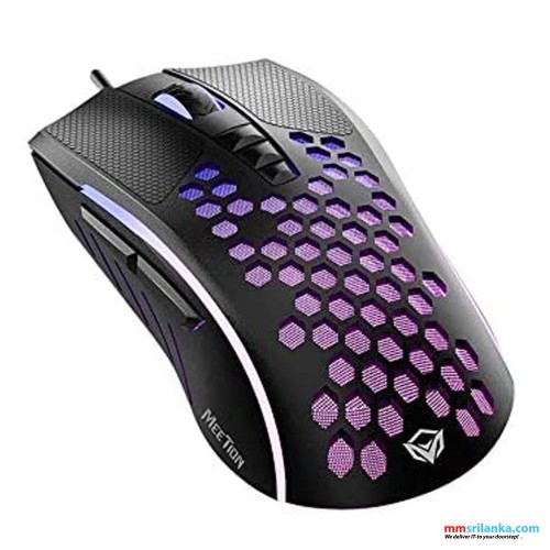 Meetion GM015 Lightweight Honeycomb RGB Gaming Mouse (6M)